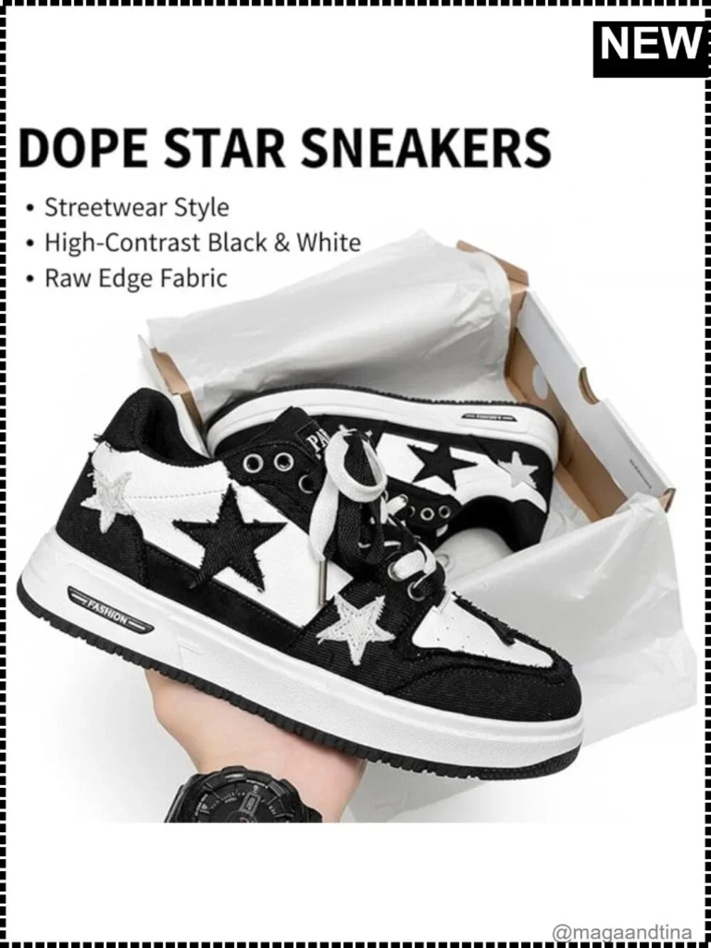 Men's Y2K Skate Sneakers PU Leather Canvas Platform Star Applique